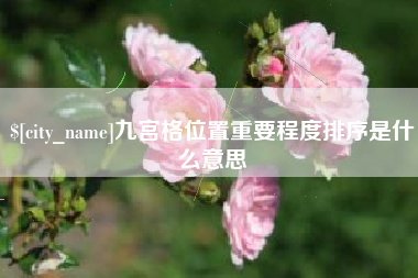 永兴九宫格位置重要程度排序是什么意思