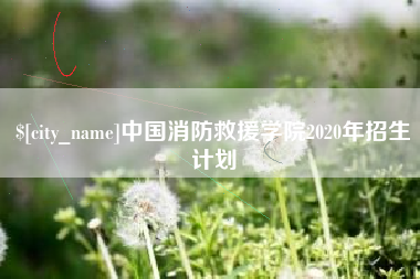 永兴中国消防救援学院2020年招生计划