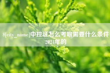 永兴中控证怎么考取需要什么条件2024年的
